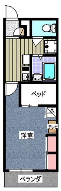 ピコ上安久(1K/2階)の間取り写真