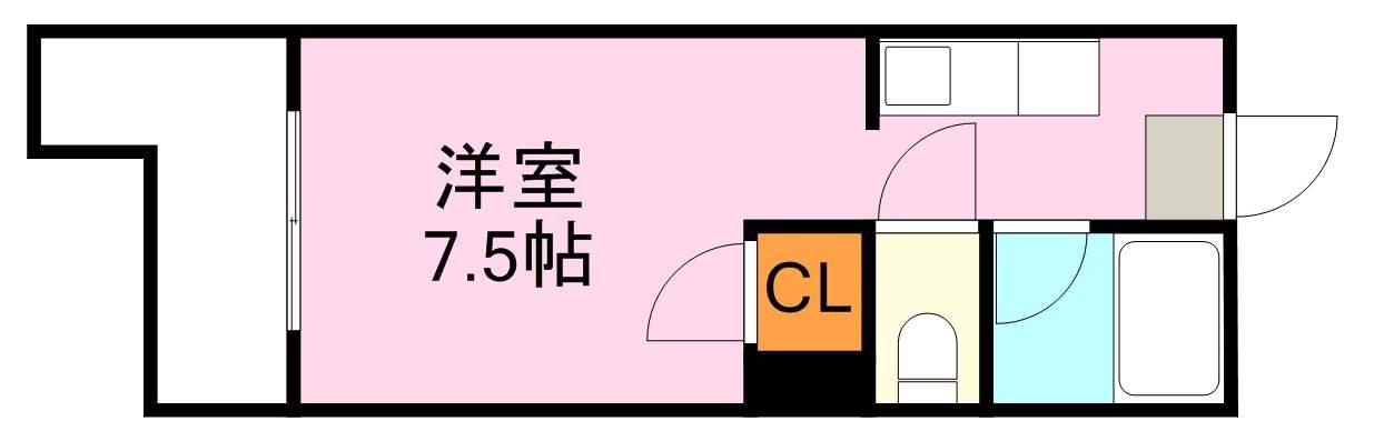 アビターレ下荒田I(ワンルーム/3階)の間取り写真