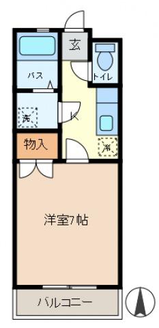 フリーデ(1K/1階)の間取り写真