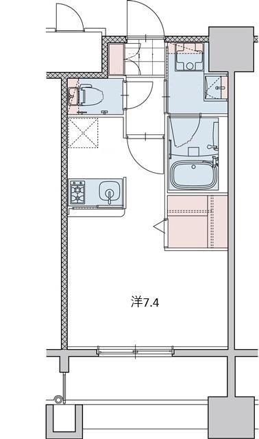 エンクレストベイサイド通(1K/8階)の間取り写真