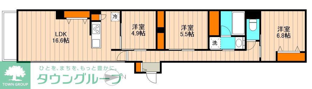 レガリア(2SLDK/2階)の間取り写真