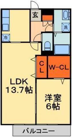 ロジュマンミヤカイドウC(1LDK/3階)の間取り写真