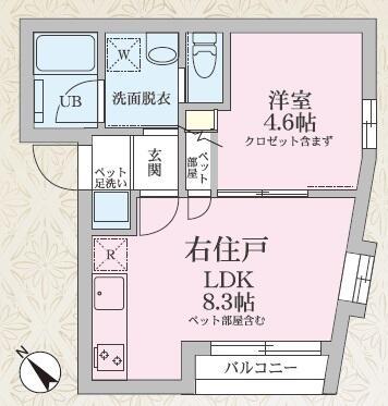 アルモニーア(1LDK/2階)の間取り写真