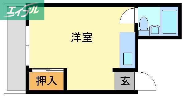 下石井清水ビル(ワンルーム/3階)の間取り写真