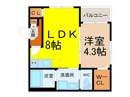 ニライカナイ(1LDK/3階)の間取り写真