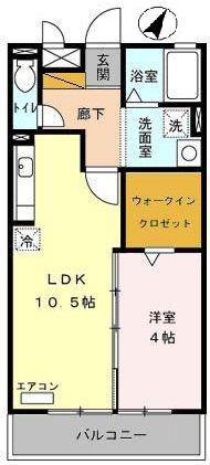 グランドパレス(1LDK/3階)の間取り写真