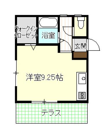 ピアレス西山(ワンルーム/1階)の間取り写真