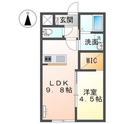 ウィステール(1LDK/1階)の間取り写真
