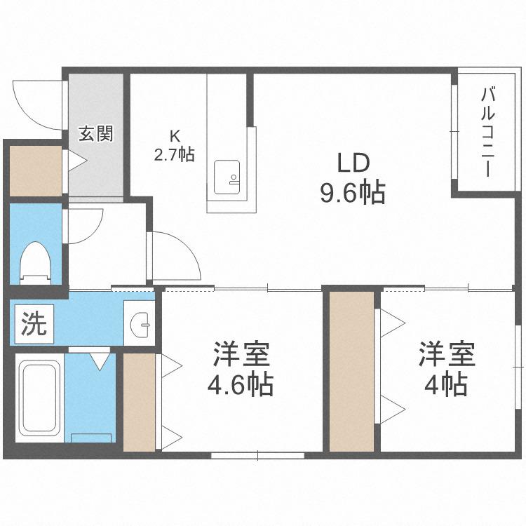 SーRESIDENCE南郷ノース(2LDK/3階)の間取り写真