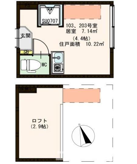 エヴィメリア永福(ワンルーム/2階)の間取り写真