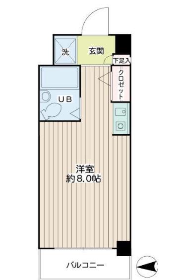 RKB24(ワンルーム/1階)の間取り写真
