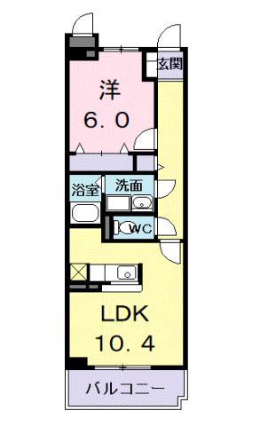 サニーヒル天王(1LDK/1階)の間取り写真