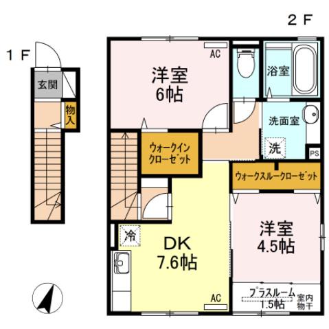 コンフォール瀬戸越(2DK/2階)の間取り写真
