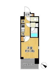 プロスタイルウェルス横浜天王町SHOKEN RESIDENCE(1K/2階)の間取り写真