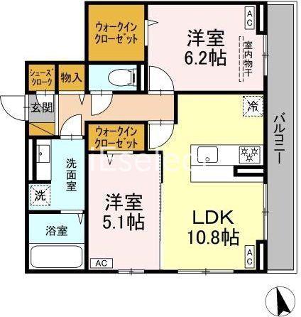D-セアリス椿森(2LDK/3階)の間取り写真