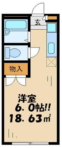 アベニューK(1K/2階)の間取り写真