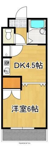 ウィステリ(1DK/2階)の間取り写真