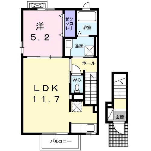 サンリット III(1LDK/2階)の間取り写真