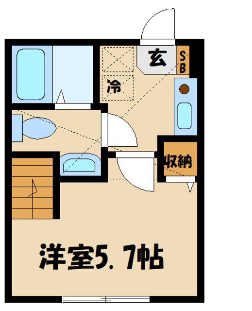 グリーンベル(1K/1階)の間取り写真