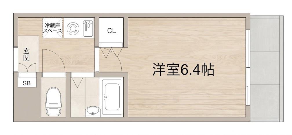 ラッキーセンター河堀口(1K/5階)の間取り写真