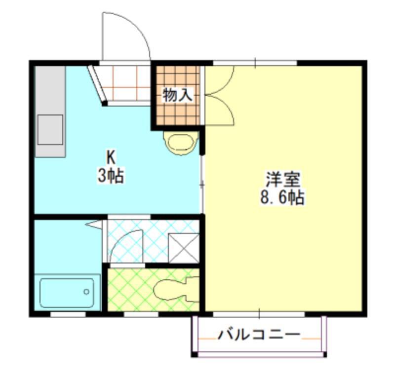 中野コーポ 南棟(1K/2階)の間取り写真