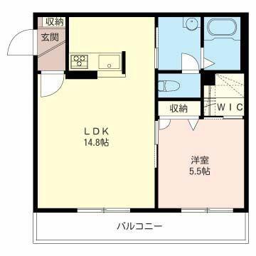 アサンテサーナ(1LDK/2階)の間取り写真