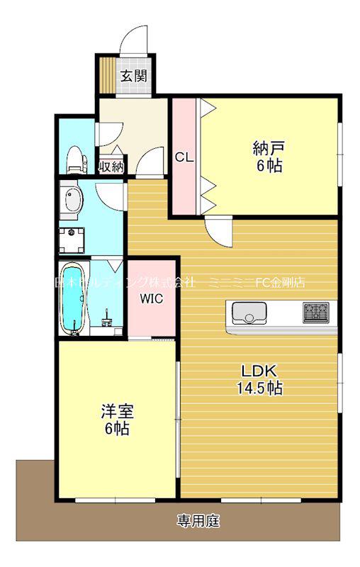 エフィー大阪狭山(1SLDK/3階)の間取り写真