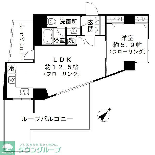 カーサスプレンディッド西麻布(1LDK/5階)の間取り写真