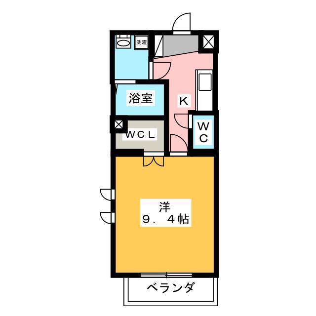 プランドール(1K/1階)の間取り写真