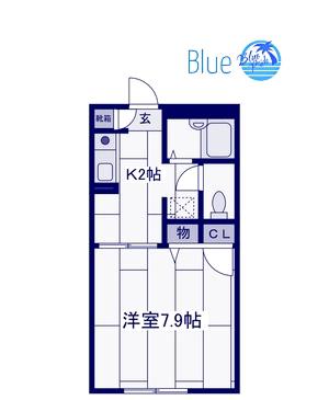 パークサイドテラス(1K/1階)の間取り写真
