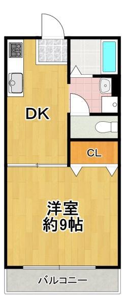 川忠ビル(1DK/5階)の間取り写真