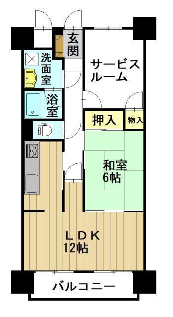 ダイアパレス弘前公園(1SLDK/6階)の間取り写真