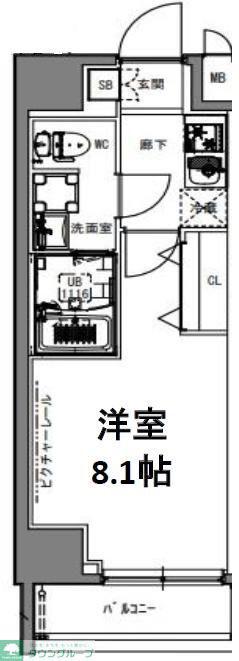 S-RESIDENCE亀戸LUME(1K/8階)の間取り写真