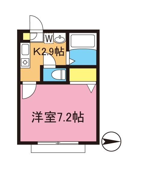 クレールヴェルジュ(1K/1階)の間取り写真
