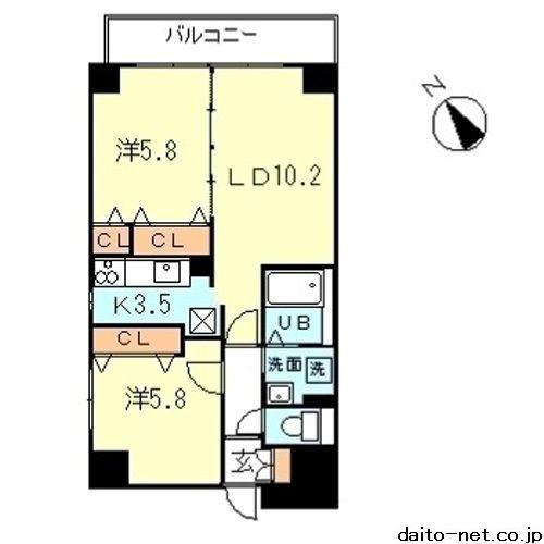 KOURT K3(2LDK/3階)の間取り写真