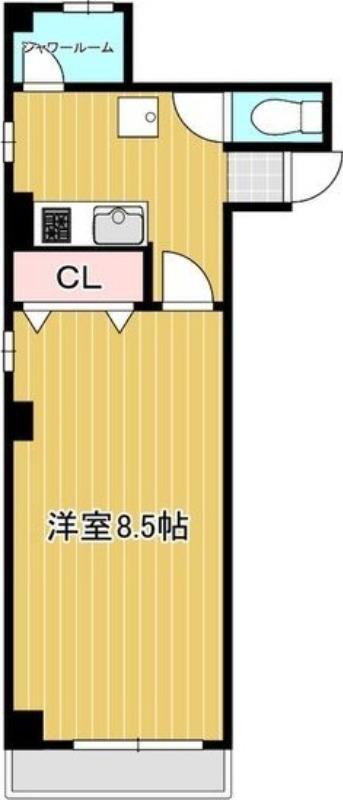 Kスクエア(ワンルーム/6階)の間取り写真