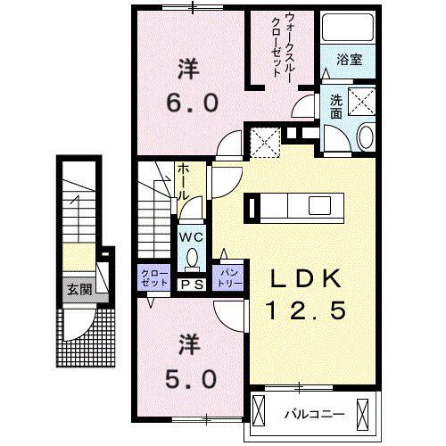 ポーラポポ(2LDK/2階)の間取り写真
