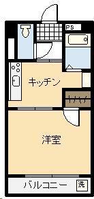 サンフラット大坪(1DK/3階)の間取り写真