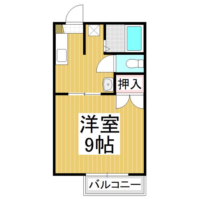 フレグランスワン W棟(1K/1階)の間取り写真