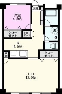LAYL北浦和(1LDK/3階)の間取り写真