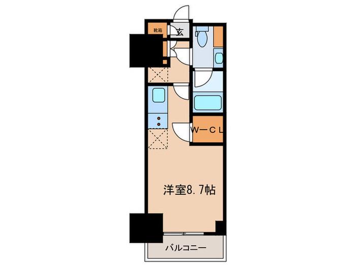 パークアクシス赤塚(ワンルーム/12階)の間取り写真