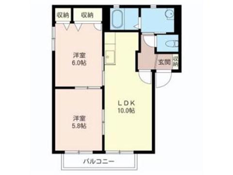 シャーメゾンAMS.B(2LDK/2階)の間取り写真