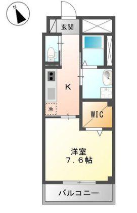 ルリアンソール(1K/1階)の間取り写真