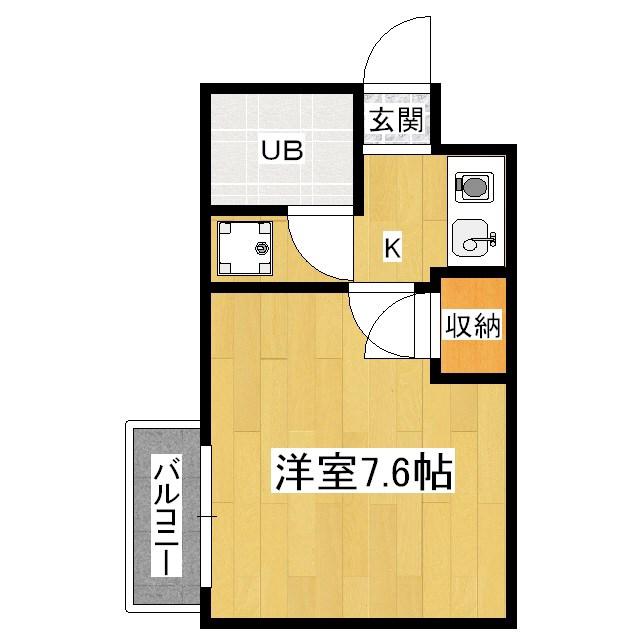 御陵シャトー朝日(1K/4階)の間取り写真