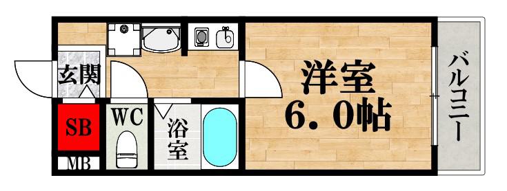 ミシェール住之江(1K/4階)の間取り写真