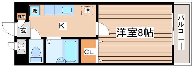 グランドパレス長町(1K/3階)の間取り写真