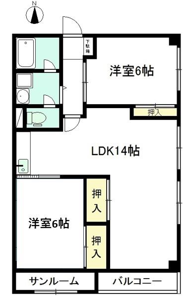 ファミリーポート入江(2LDK/3階)の間取り写真