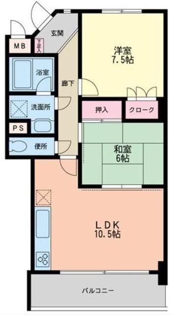 NFプラザ(2LDK/6階)の間取り写真
