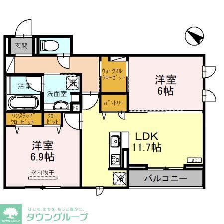 アルベルタ(2LDK/2階)の間取り写真