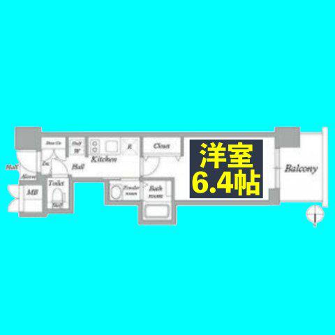 エステムコート名古屋平安通クチュール(1K/7階)の間取り写真